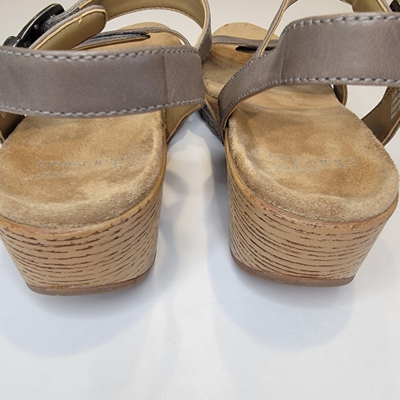 Dansko Laurie Leather Wedge Sandal Taupe Sz Euro 38 (US 7.5-8) Style 1823790600 - Picture 9 of 15